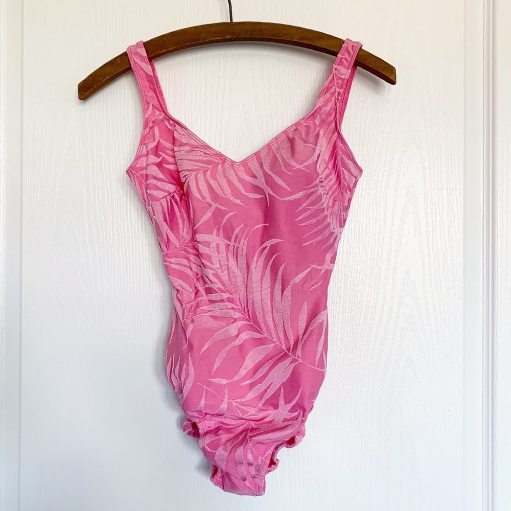 Bubble Gum Pink Vintage One Piece Bathing Suit